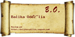Balika Odília névjegykártya
